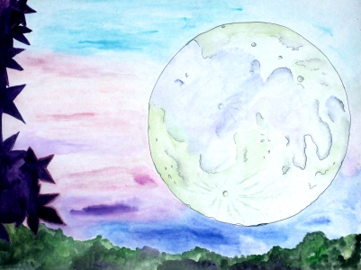 Moon Setting Over The Pines